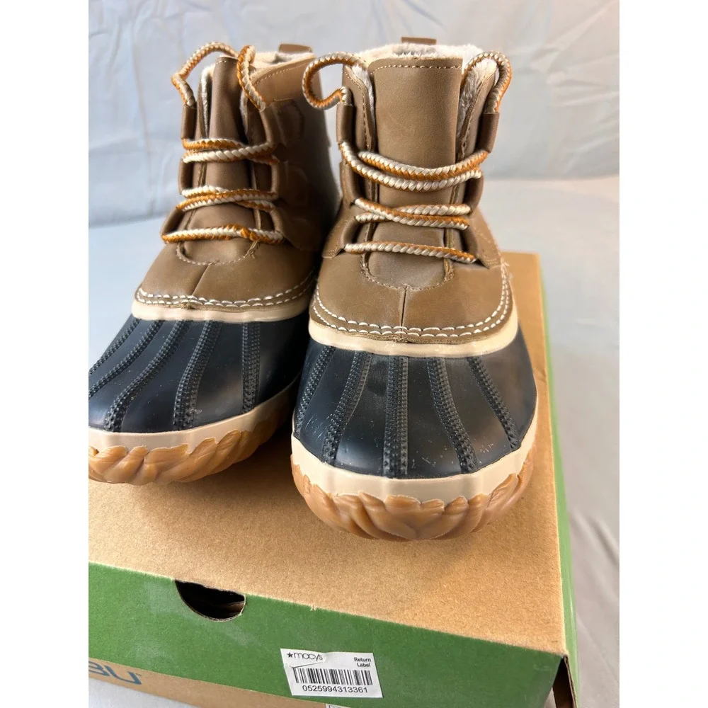 JBU‎ by Jambu Nala Women Duck Boots Saddle Black Vegan Faux Fur JB18NLA58 Size 7